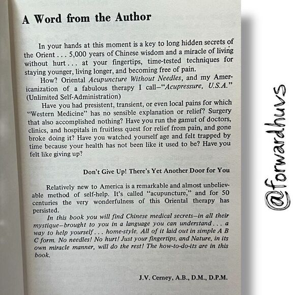 Acupuncture without Needles J.V. Cerney No Dust Jacket - 1974 - Picture 8 of 11